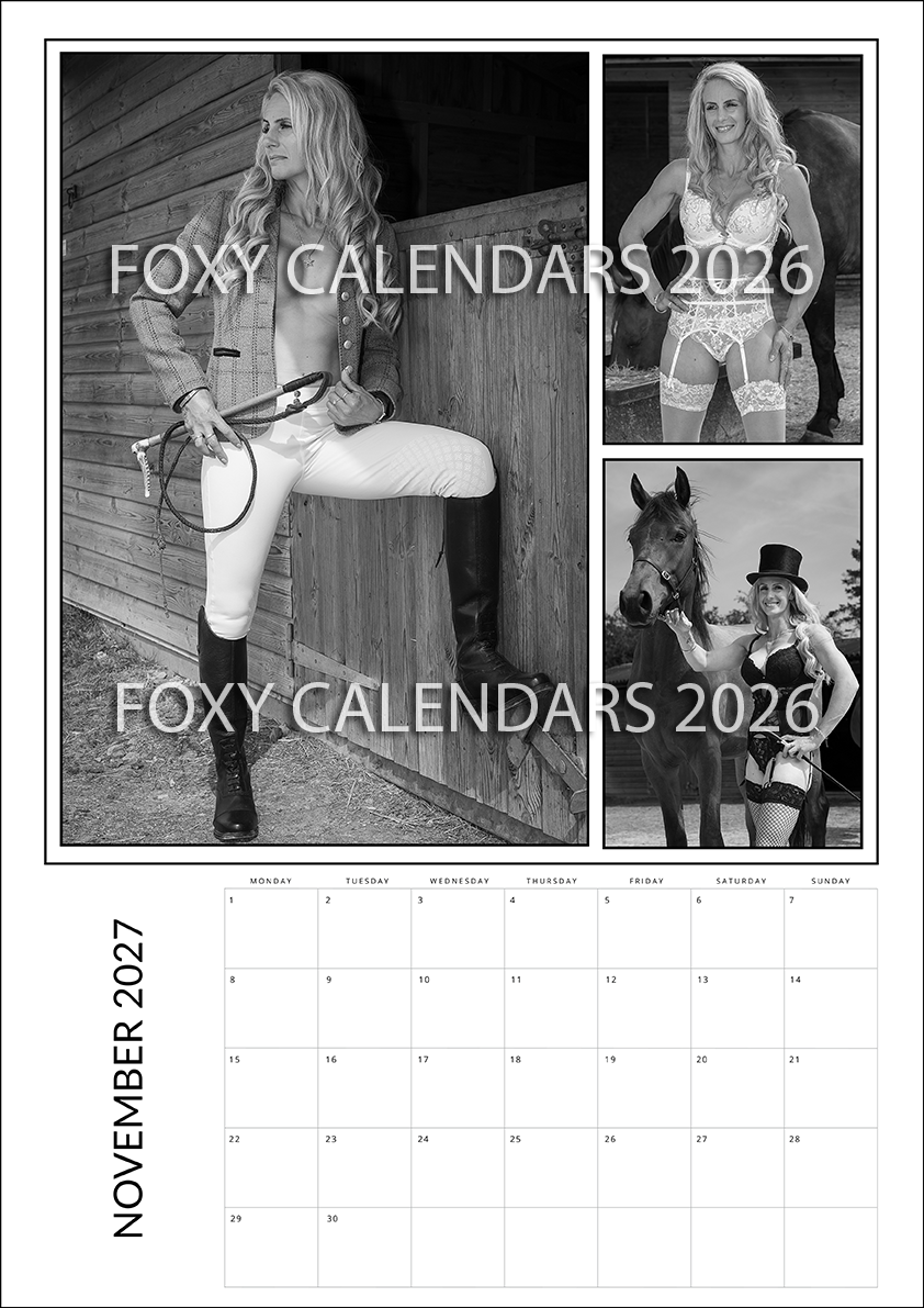 2027 Foxy Riders A3 Black and White Calendar